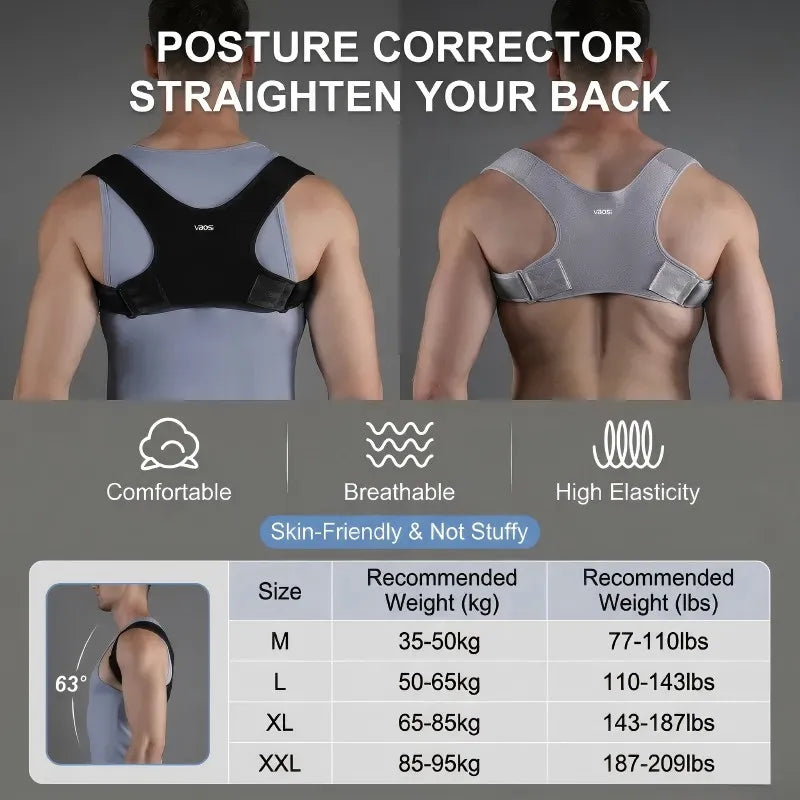 Adjustable Posture Corrector Back Support Belt For Improving Posture Reducing Hunchback Lightweight Back Support Back Sitting