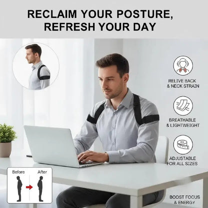 Adjustable Posture Corrector Back Support Belt For Improving Posture Reducing Hunchback Lightweight Back Support Back Sitting